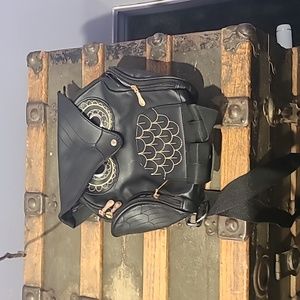 *owl leather (faux) satchel